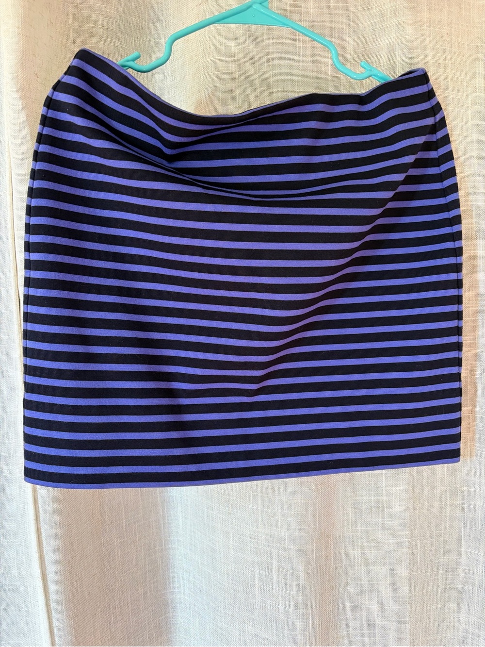 LOFT Black and Purple Striped Mini Skirt